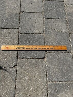 Vintage Pontiac Wooden Ruler 1938